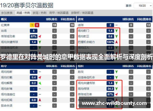 罗德里在对阵曼城时的意甲数据表现全面解析与深度剖析